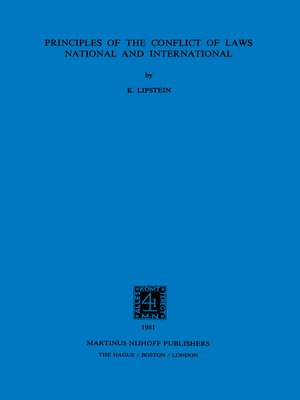 cover image of Principles of the Conflict of Laws National and International